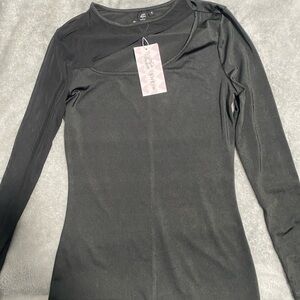 SHEIN Elegant Black Long Sleeve Dress